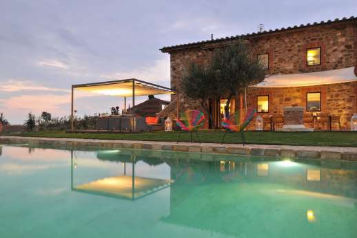 Poggiobuono - The pool lit for refreshing evening swims