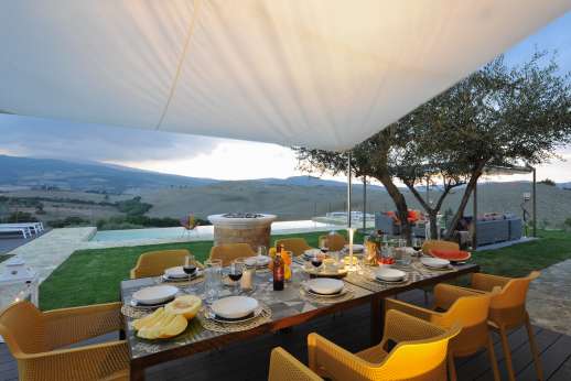 Poggiobuono - Dining area has lit for enjoying in the evening