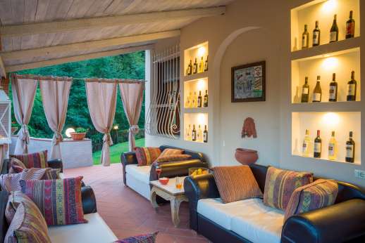 Villa Denise - A terrace that runs the full length of the villa and faces the valley.