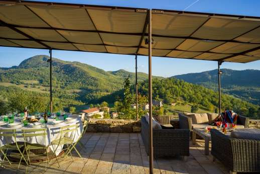 La Palazza Nel Cielo - View from the dinging room of the outdoor dining and seating area