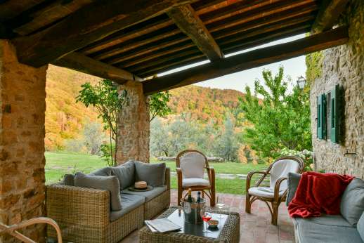 Casalta - A loggia for shaded seating.