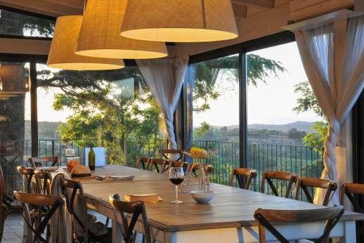Weddings at Villa Ostignano - Dining conservatory with panoramic views