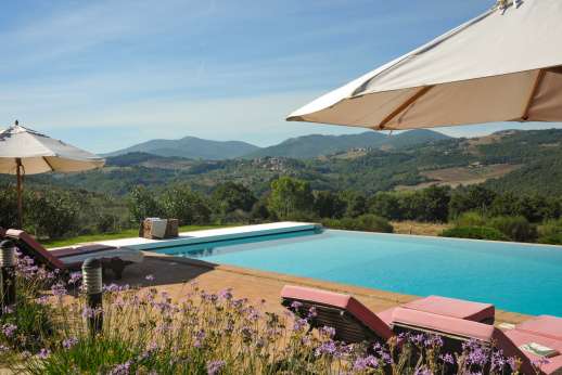 La Pianstella - The 6 x 12m infinity edge swimming pool, with stunning views.