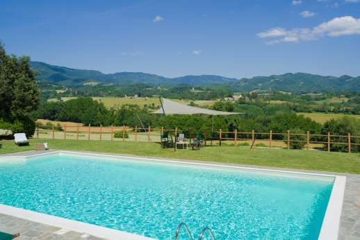 Villa Atena - The swimming pool is 70 meters/yards set on the lower terrace enjoying views of the Mugello.