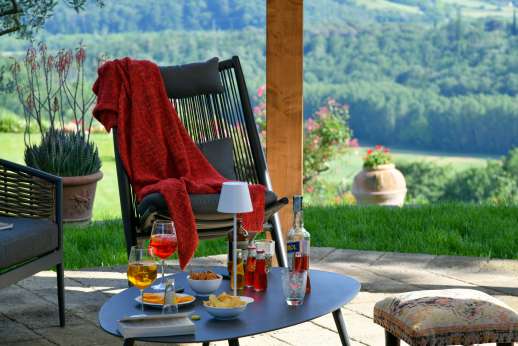 San Leolino - Outside seating area, a place to enjoy the Tuscan views.