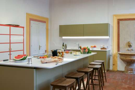 Villa Zambonina - Another view of the large kitchen - have a cook prepare your meals for you upon request.