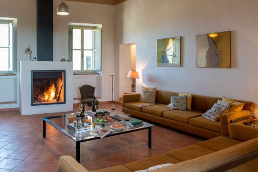 Santi Terzi (x 14 people) with Staff and Cook - Second floor one of two large sitting room with a fireplaces