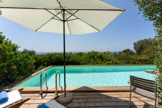 L'Agrumeto dell'Isola - The private swimming pool, 3.5 x 10m/11 x 32 feet just along the way from the main house enjoys spectacular sea views.
