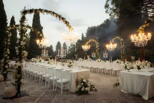 Weddings at Torre della Duchessa - Wedding tables set on the terrace