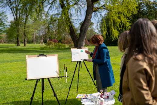 Painting class at the villa