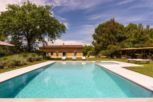 La Magione - The salt water swimming pool, 6 x 12m/19 x 39 feet, which has an attached shallow area for children