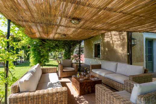 La Magione - The lounging shaded terrace.