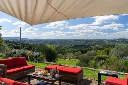 Podere Guicciardini - Views of Impruneta and overlooking the Chianti with Florence on the skyline.