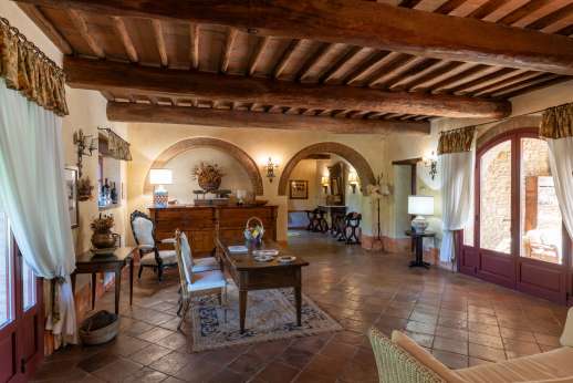 Podere Celli - A part of the very large air conditioned open plan sitting room.