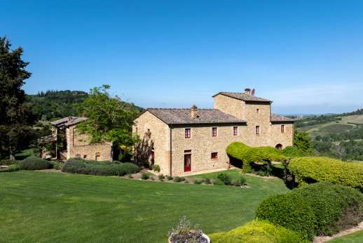 Podere Celli - The pool over looking the rolling Tuscan Hills