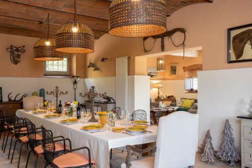 The Estate of Petroio with Staff and Cook - Large dining room with seating for twelve people in Il Borgo di Petroio